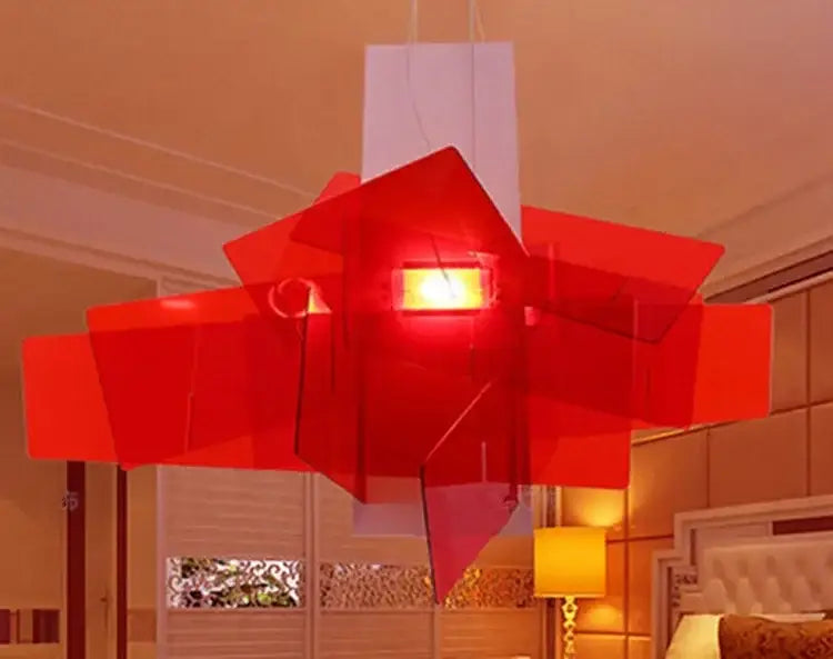 Modern white abstract led pendant lamp – living room geometric light