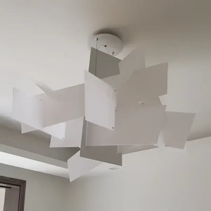 Modern white abstract led pendant lamp – living room geometric light