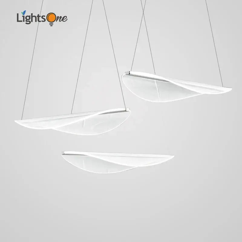 Modern white acrylic leaf pendant lights for dining room