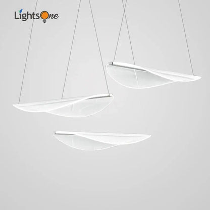 Modern white acrylic leaf pendant lights for dining room