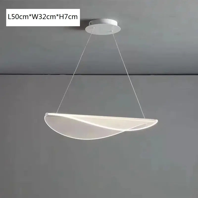 Modern white acrylic leaf pendant lights for dining room