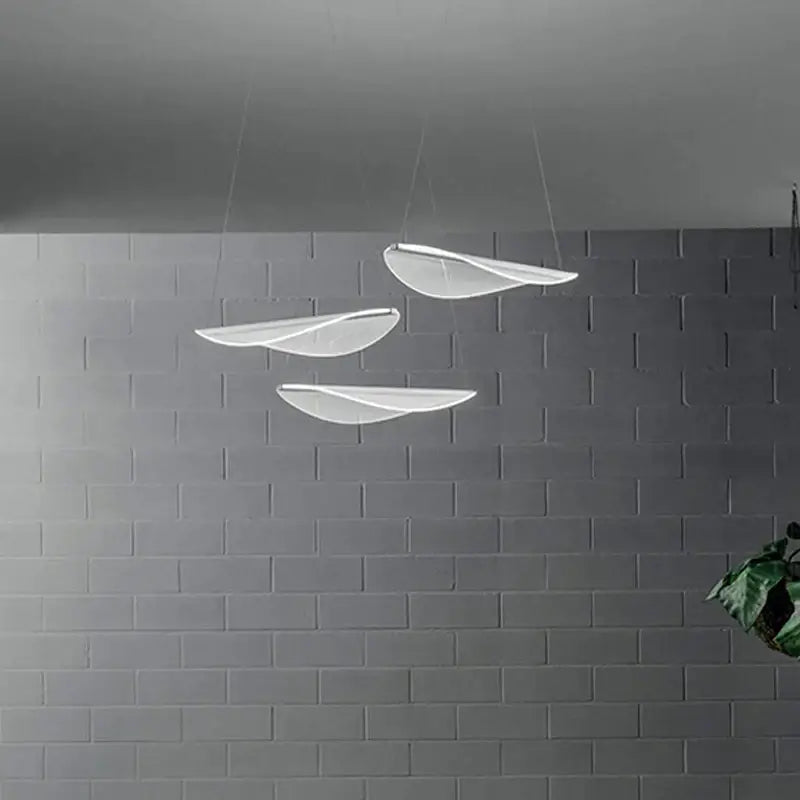 Modern white acrylic leaf pendant lights for dining room