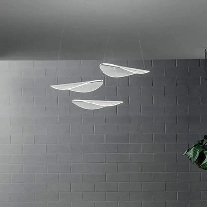 Modern white acrylic leaf pendant lights for dining room