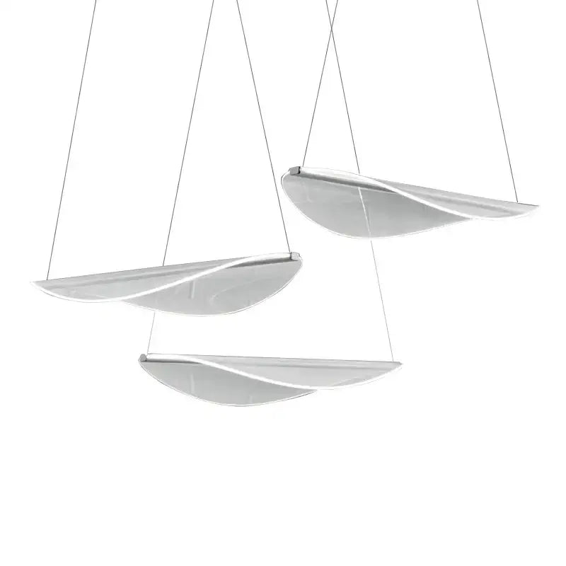 Modern white acrylic leaf pendant lights for dining room