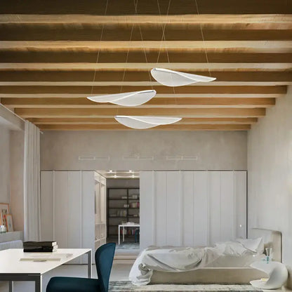 Modern white acrylic leaf pendant lights for dining room