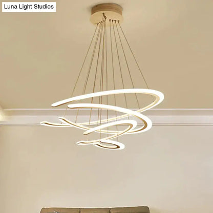 Modern white acrylic led ring dining room chandelier pendant light