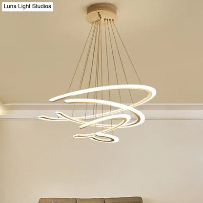 Modern white acrylic led ring dining room chandelier pendant light