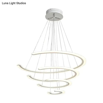 Modern white acrylic led ring dining room chandelier pendant light