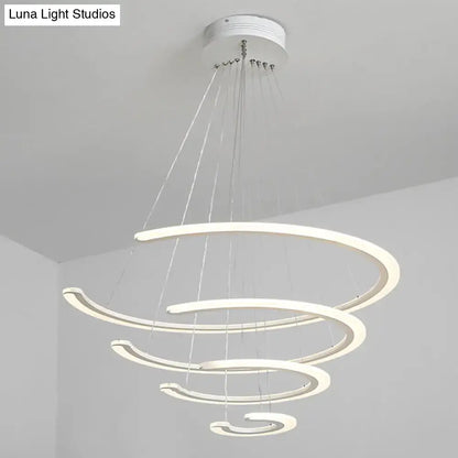Modern white acrylic led ring dining room chandelier pendant light