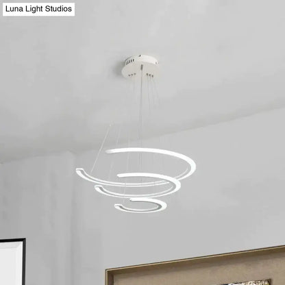 Modern white acrylic led ring dining room chandelier pendant light