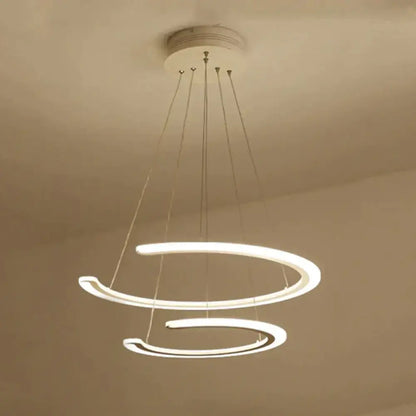 Modern white acrylic led ring dining room chandelier pendant light