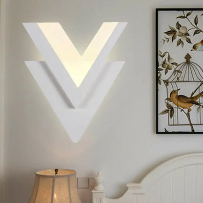 Modern white acrylic led sconce light for bedroom warm white glow