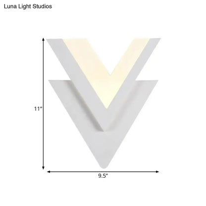 Modern white acrylic led sconce light for bedroom warm white glow
