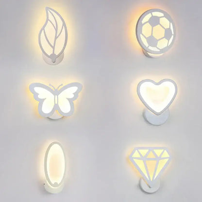 Modern white acrylic led wall sconce – childrens bedroom decor