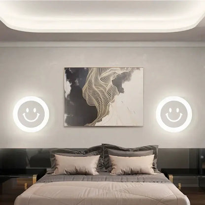Modern white acrylic led wall sconce – childrens bedroom decor