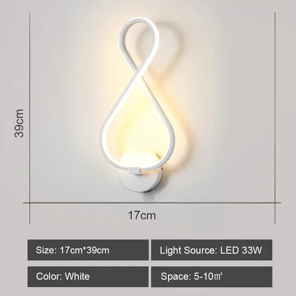 Modern white acrylic led wall sconce light for bedroom corridor