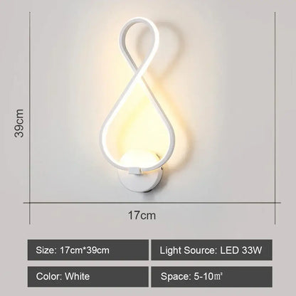 Modern white acrylic led wall sconce light for bedroom corridor