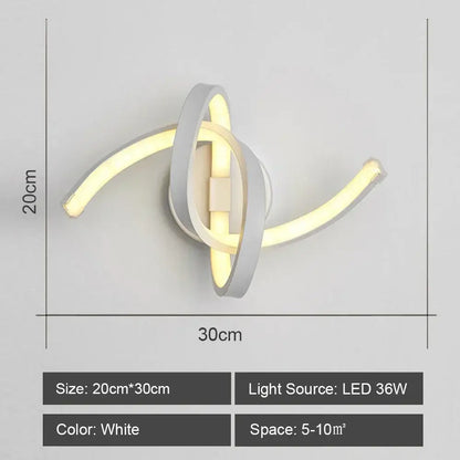 Modern white acrylic led wall sconce light for bedroom corridor