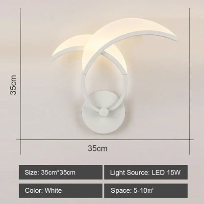 Modern white acrylic led wall sconce light for bedroom corridor
