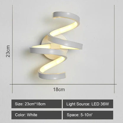 Modern white acrylic led wall sconce light for bedroom corridor