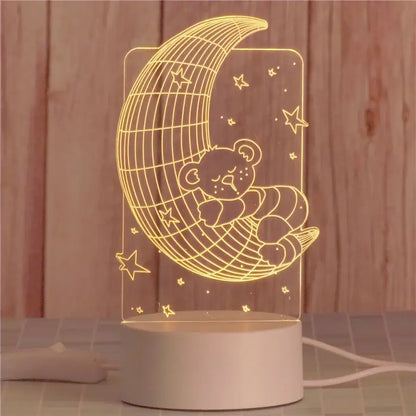 Modern white acrylic night lamp – bedroom led decor