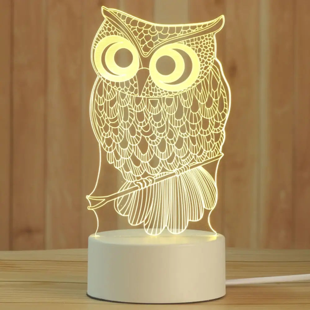 Modern white acrylic night lamp – bedroom led decor