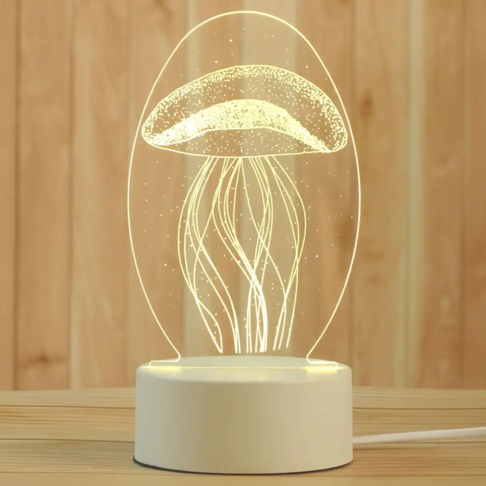 Modern white acrylic night lamp – bedroom led decor