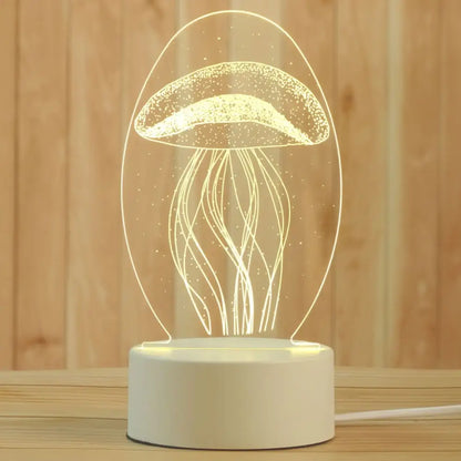 Modern white acrylic night lamp – bedroom led decor