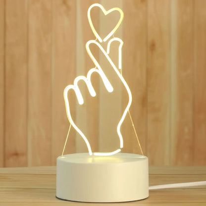 Modern white acrylic night lamp – bedroom led decor