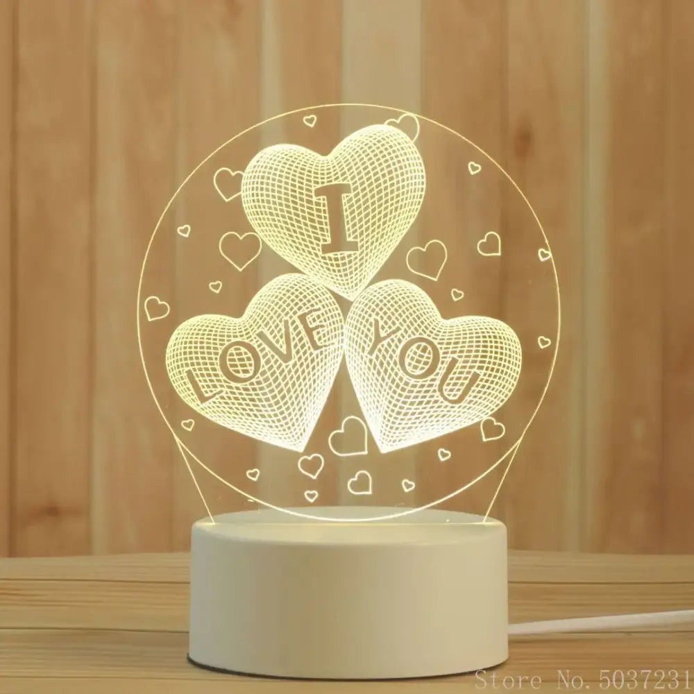 Modern white acrylic night lamp – bedroom led decor