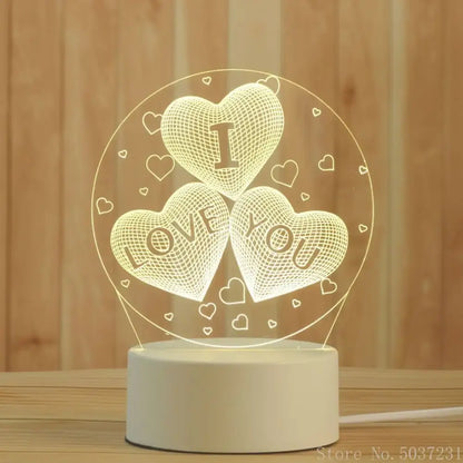 Modern white acrylic night lamp – bedroom led decor