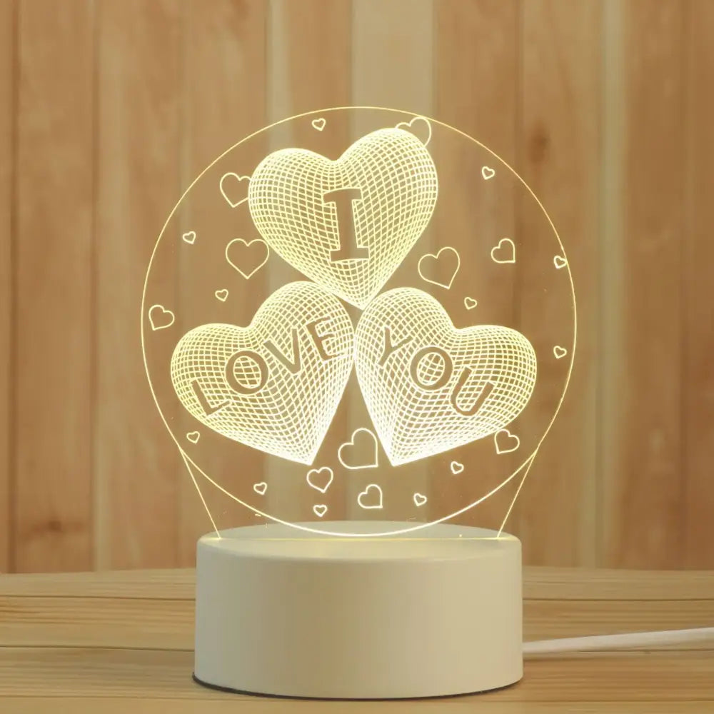 Modern white acrylic night lamp – bedroom led decor