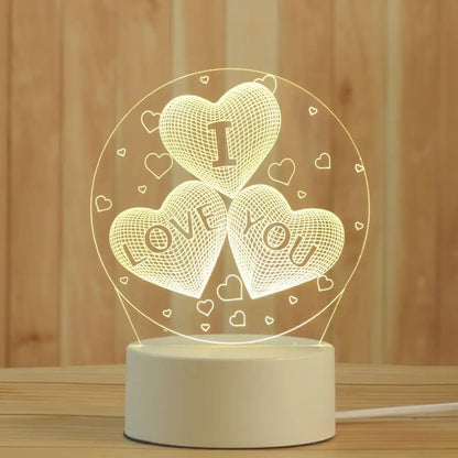 Modern white acrylic night lamp – bedroom led decor