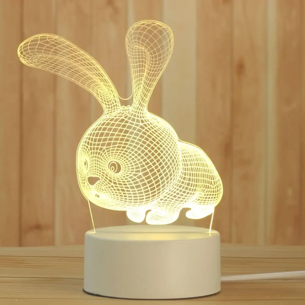 Modern white acrylic night lamp – bedroom led decor