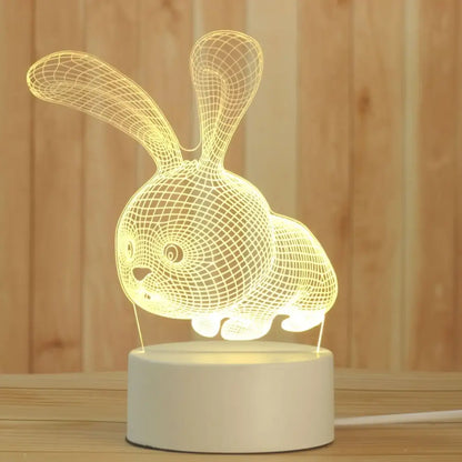 Modern white acrylic night lamp – bedroom led decor