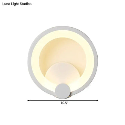 Modern white acrylic sconce light bedroom circular wall lamp