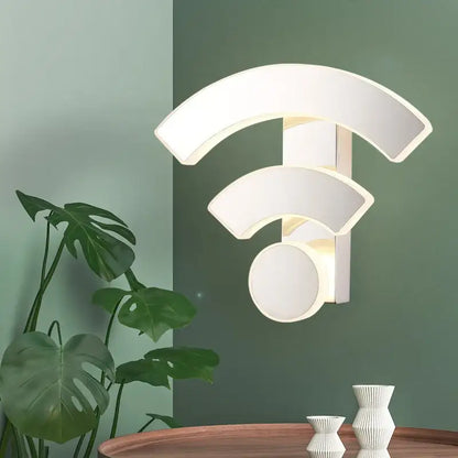 Modern white acrylic wifi wall light for bedroom