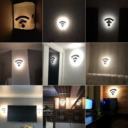 Modern white acrylic wifi wall light for bedroom