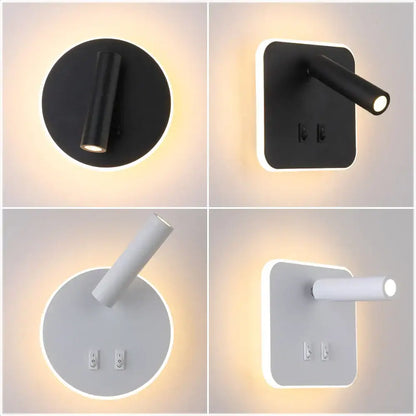 Modern white adjustable 10w wall light sconce – bedroom reading lamp
