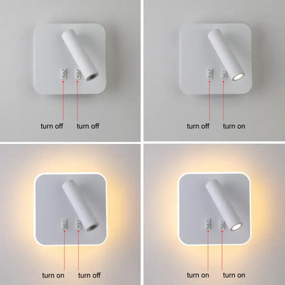 Modern white adjustable 10w wall light sconce – bedroom reading lamp