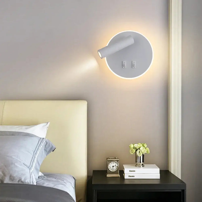 Modern white adjustable 10w wall light sconce – bedroom reading lamp