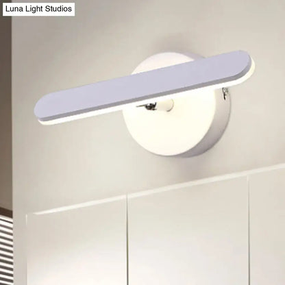 Modern white adjustable led wall sconce bedroom simple style metal