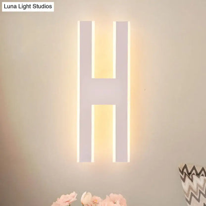 Modern white alphabet wall lamp – bedroom led sconce 110v-120v