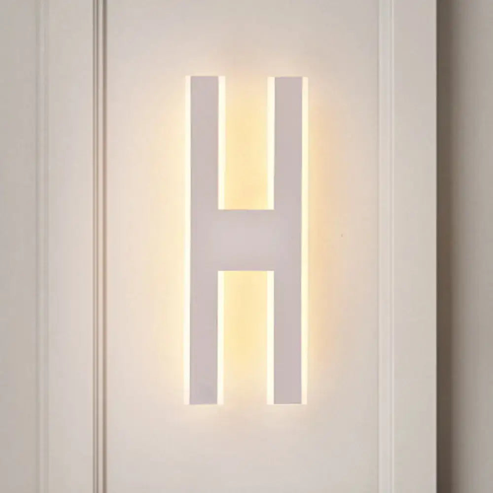 Modern white alphabet wall lamp – bedroom led sconce 110v-120v