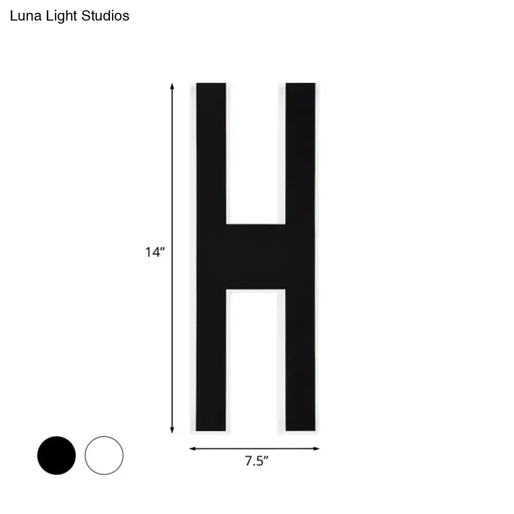 Modern white alphabet wall lamp – bedroom led sconce 110v-120v