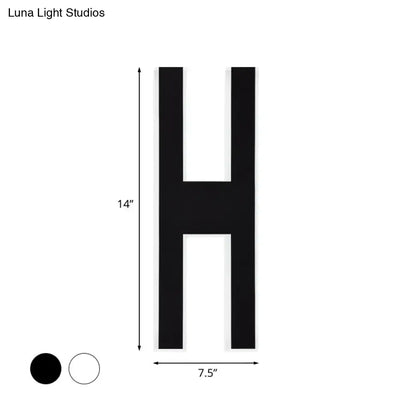 Modern white alphabet wall lamp – bedroom led sconce 110v-120v