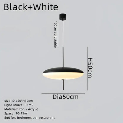 Modern white and black acrylic pendant light kitchen decor
