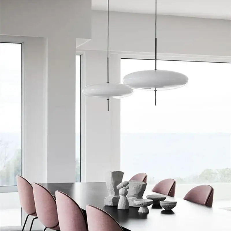 Modern white and black acrylic pendant light kitchen decor