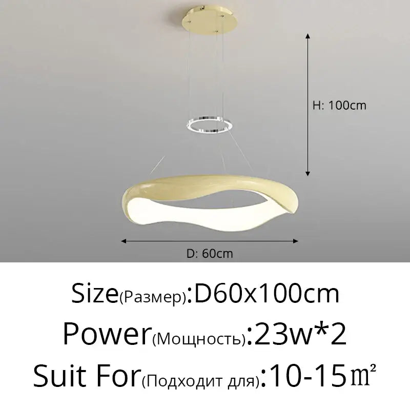 Modern white and black chrome pendant lamp for dining room