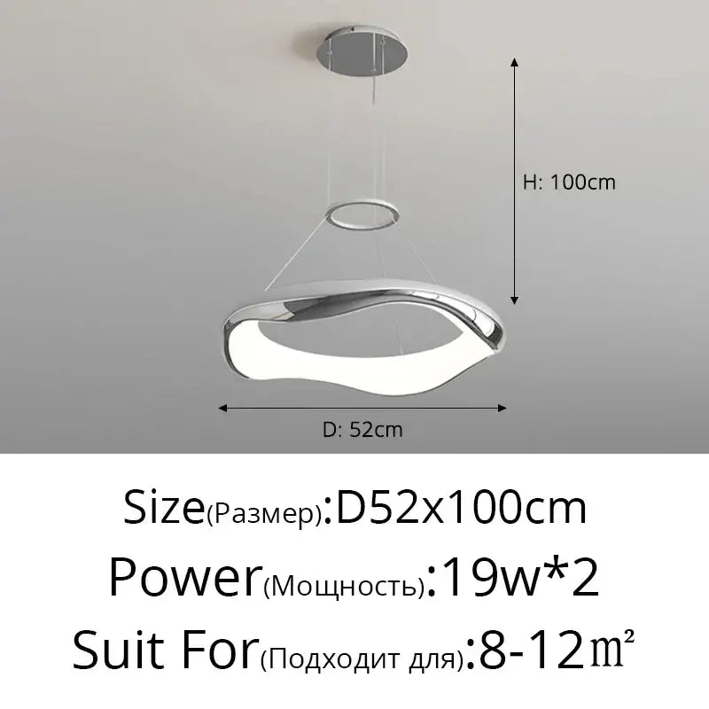 Modern white and black chrome pendant lamp for dining room